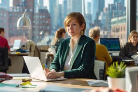 femme au bureau