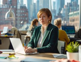 femme au bureau